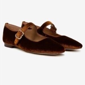 Sam Edelman Michaela Dark Brown Velvet Mary Jane Flats Size 6
